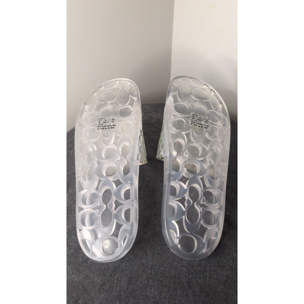 Coach Holographic Slide Sandals Size 9B Jelly Logo Pool Slides NWOT - Picture 8 of 8